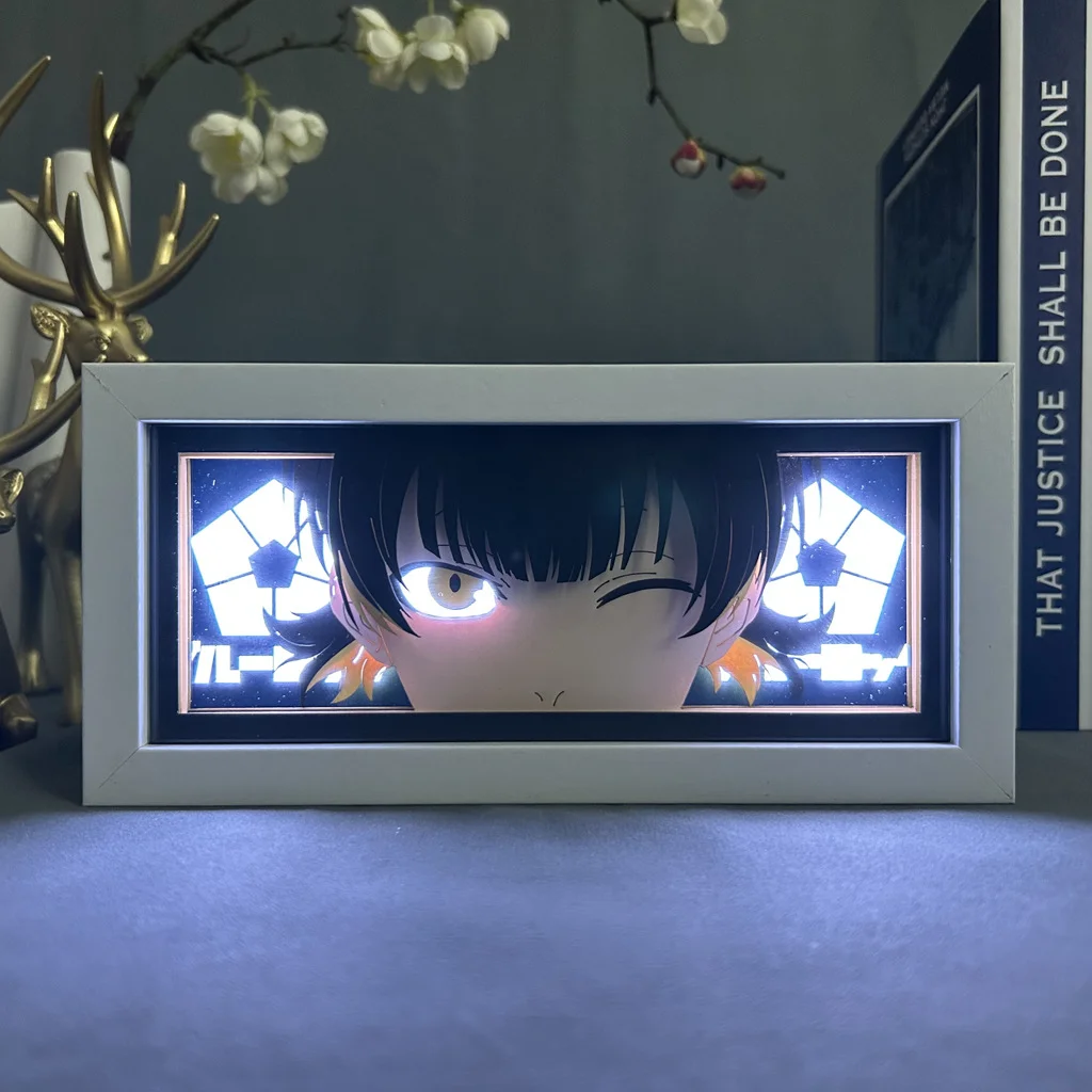 Cartoon Visual Night Lights Shoyo Hinata LED Blue Lock Demon Slayer Tanjirou Lamp Anime Nightlight Color Changing Desk Lamp Gift