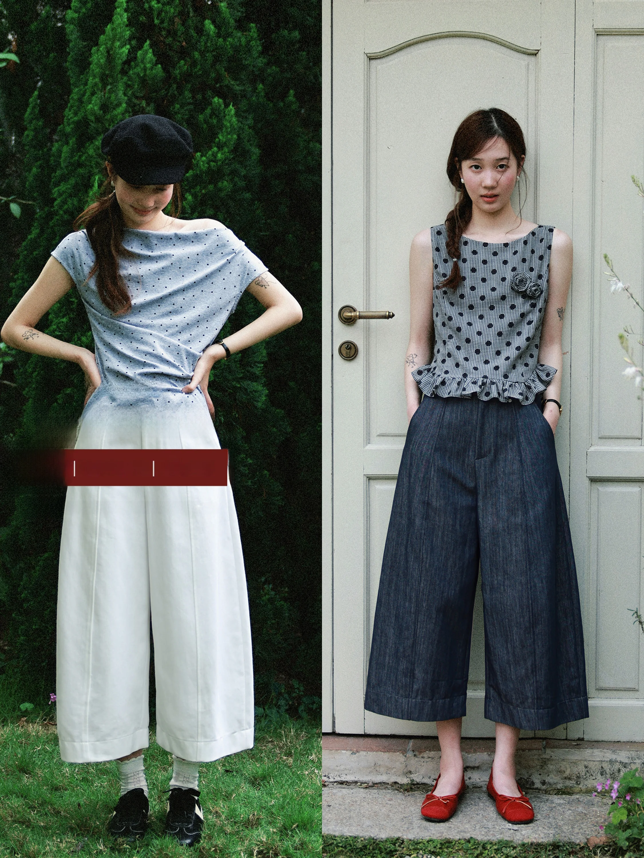 High Waist Wide Leg Casual Pants MUNNS RUIXI Commuter Versatile Loose Fit Seven Foot Draping Cotton Jeans for Women
