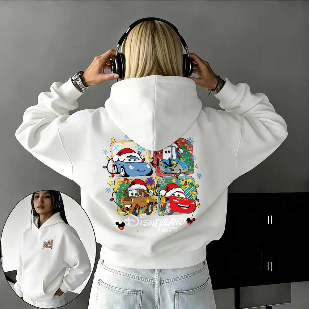 Disney's outono e inverno relâmpago McQueen e Board Tooth 100% algodão puro estampado moletons para homens e mulheres, tops quentes