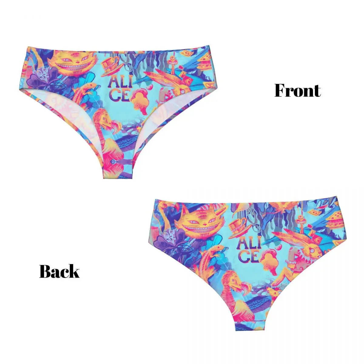 مخصص أليس في بلاد العجائب مضحك ملخصات الملابس الداخلية النساء سراويل فيلم تمتد مريحة