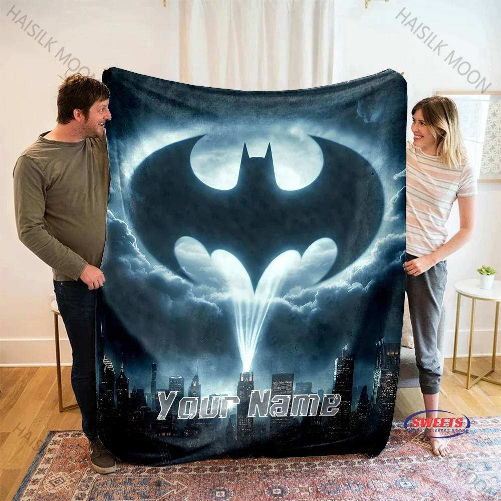 تخصيص شعار باتمان الخاص بك بطانية اسم شخصي بطانية مخصصة متعددة الحجم اختيارية رحلة التخييم RV متعددة المشهد المتاحة