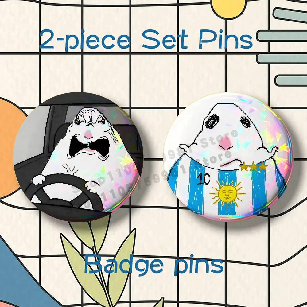 Cute Funny Memes Hamster 2-piece set Free Mix Backpack Clothes Jewelry Accessories Round Badge Collection Gifts