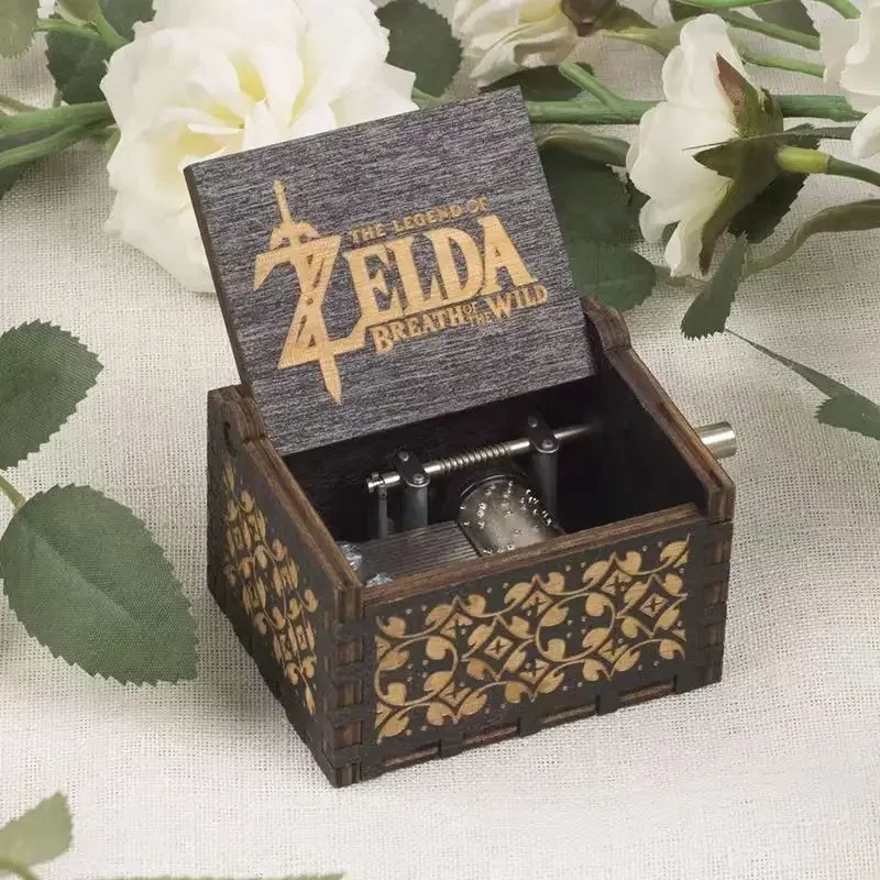 Nieuwe Anime De Legende Van Zelda Diy Creatieve Houten Muziekdoos Kwaliteit Hand-Crankedmusic Sky City Collectie Hobby Speelgoed Beste Cadeau