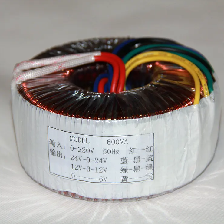 

600VA input 220v to AC Double 36V 24V 26V 28V 32V and 12V and single 6V Copper toroidal audio transformer for amplifier board