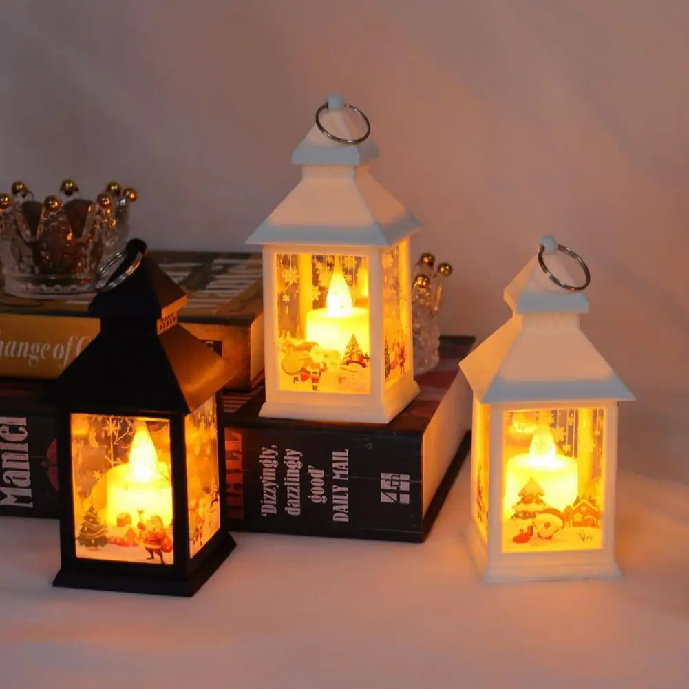 Xmas Flameless Candle Light Decorative Hollow Out Lamp Ornaments Halloween Christmas Decor Tea Light Lantern Home Decor Light