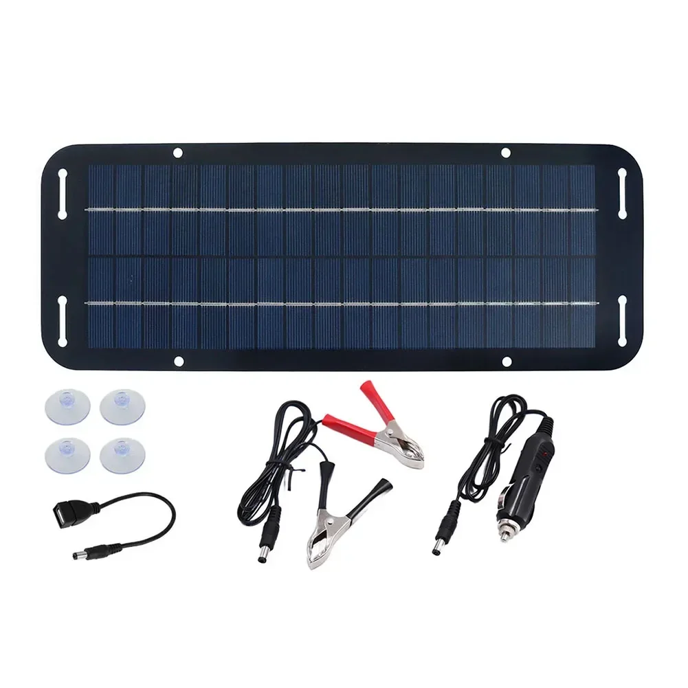 Hot 60W Solar Panel 12V Trickle Battery Charger For Caravan, Van, Boat Kit 335*125*3mm Black 270-410mAh