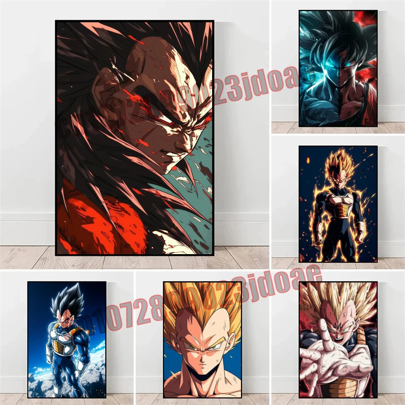 

Anime Dragon Ball Goku Vegeta Super Saiyan Theme Festival Party Jewelry HD Poster Canvas Painting Living Room Mural Art Painting