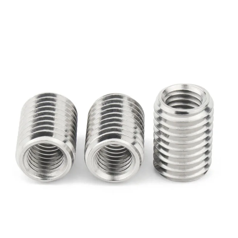 M2-M12 A2-70 Stainless Steel 304 Inside Outside Thread Adapter Screw Wire Thread Insert Sleeve Conversion Nut Coupler Convey