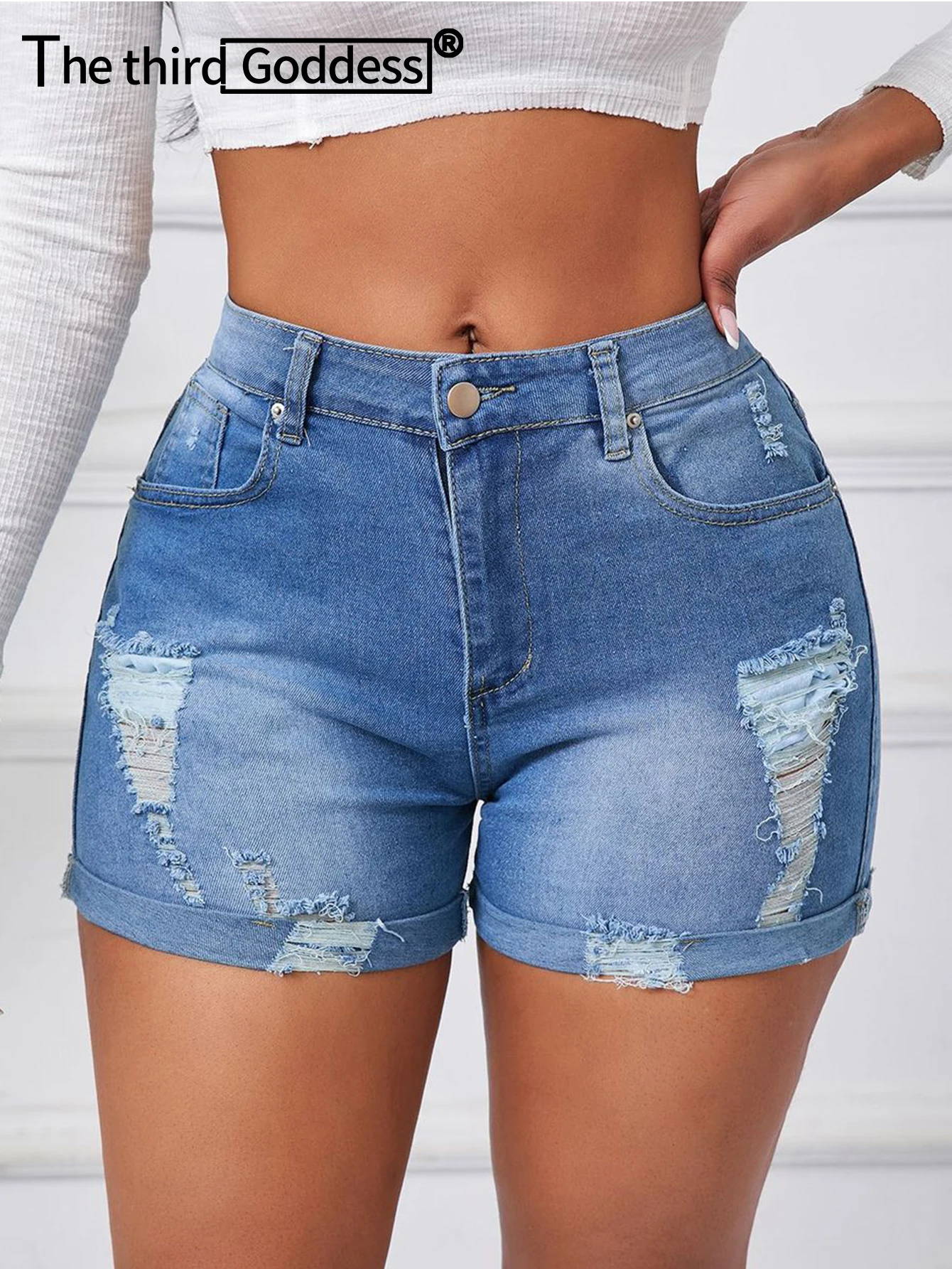 Sexy high waist hole jean shorts women summer streetwear black denim booty shorts woman clothing fashion mini short jeans pants