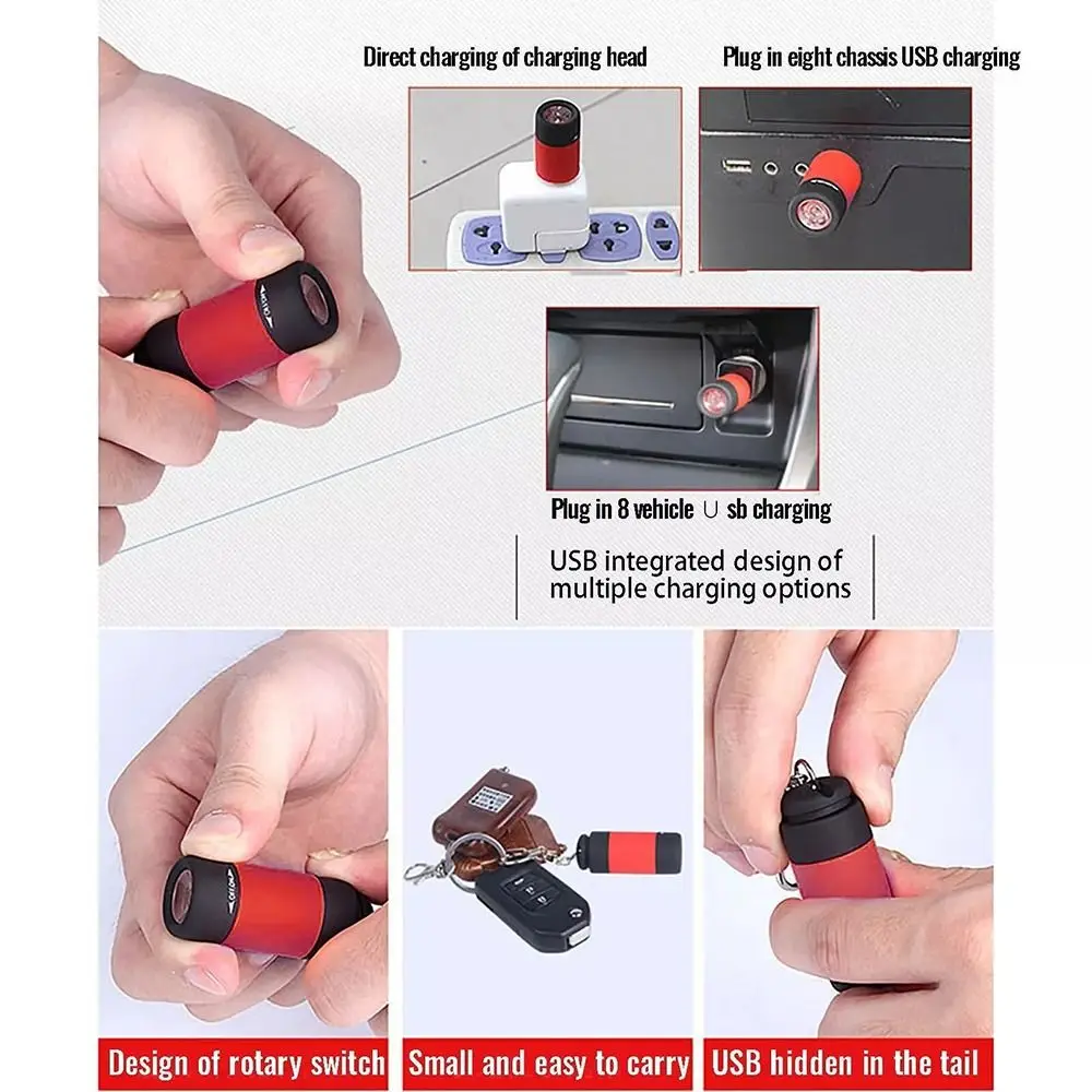 High Quality 25Lum Mini-Torch Keychain Emergency Flashlight Outdoor Camping LED Torch