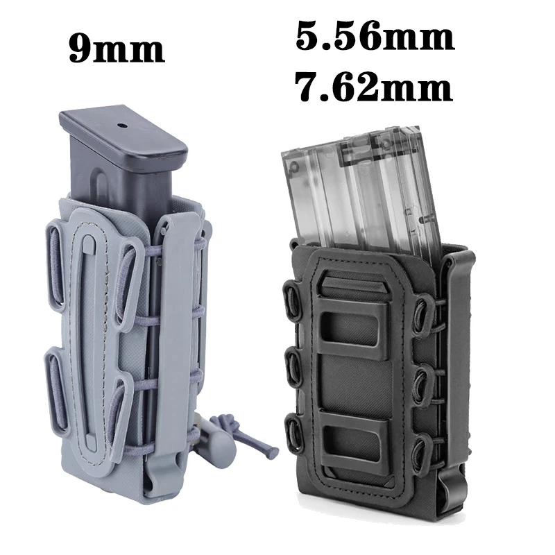 

Outdoor tactical 9mm Molle pistol Mag hunting magazine bag pistol with clip Fastmag and Molle soft shell Mag bag