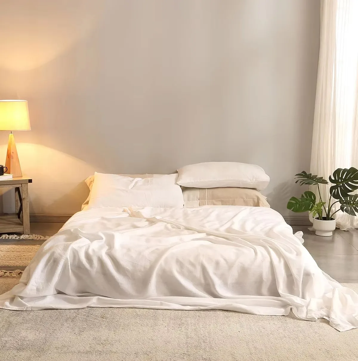 100% Natural Linen Flat Sheet Breathable Organic Bed Sheet Soft Duvy Cover Alternative Multiple Sizes for Home Bedding