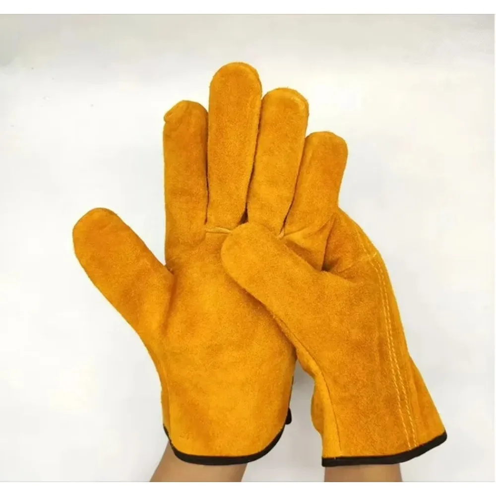 Luvas de Trabalho Masculinas em Couro Macio para Motorista, Caça, Jardinagem, Soldagem, Proteção e Segurança, Luvas de Mecânico