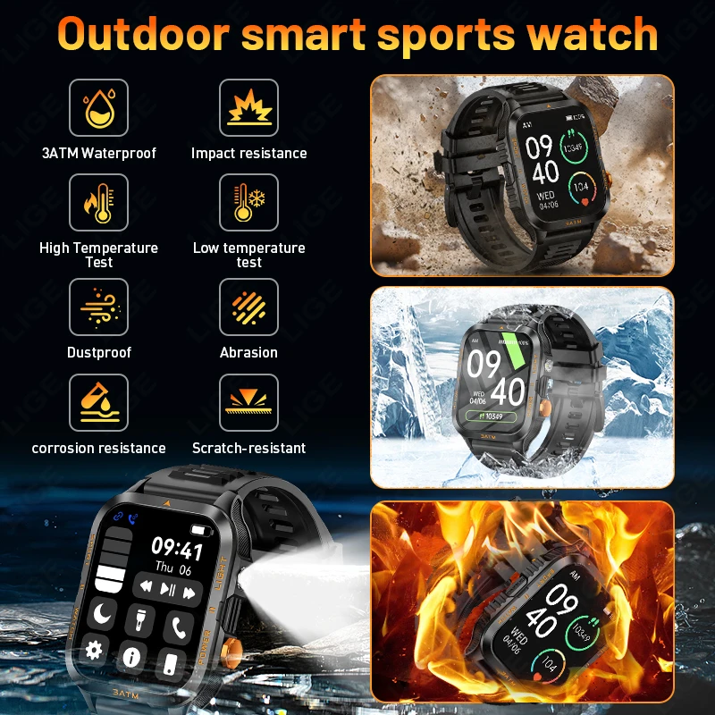 LIGE Orologio Intelligente Mil - Smartwatch Rugged Watches For Men recensione e prezzo