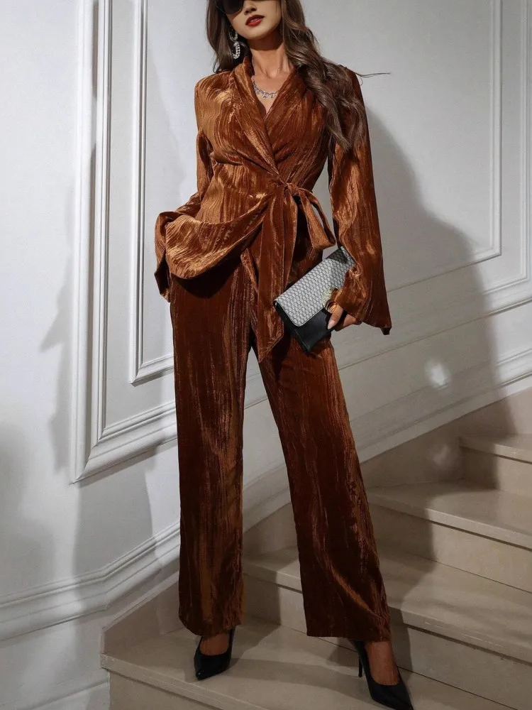 

2 Piece Women Sets Dashiki African New Arrival Autumn Winter Matching Two Pieces Sets Blazer And Pants Suits Outfits Clothing