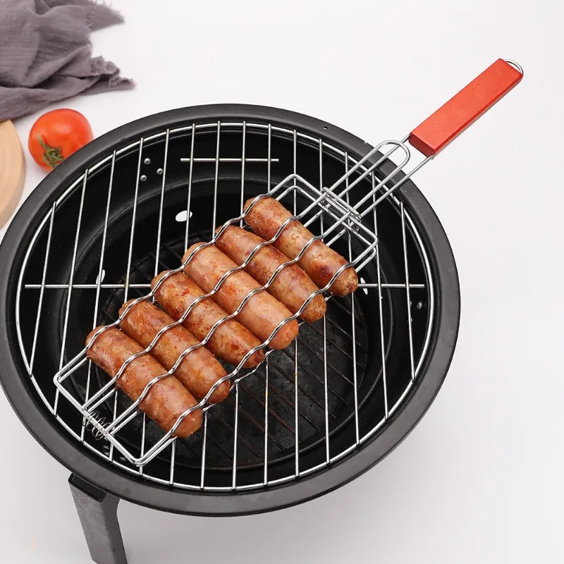 

Certified Camping BBQ Grill Set Detachable Roasting Rack Sausage Fork Electroplated Tools for Outdoor Picnic Backyard Cooking