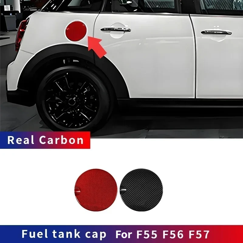 

For MINI Cooper F55 F56 F57 Real Dry Carbon Fiber Gas Tank Fuel Tank Cap Cover Panel Trim Accessories Side Skirt Modify