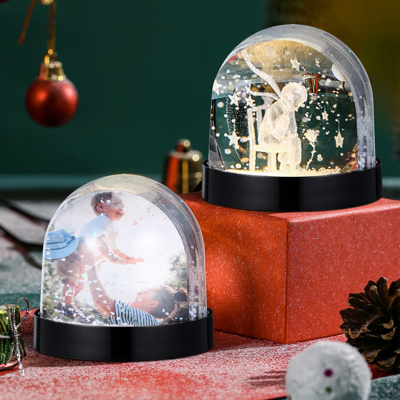 

Diy Snow Globe With Sublimation Blank Paper Christmas Homemade Snow Globe Kit Snow Globe With Blank Picture Display Photo Diy