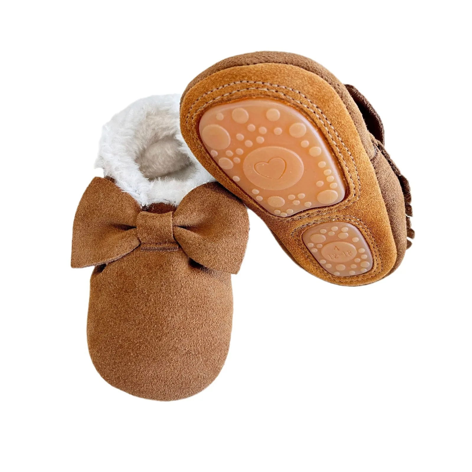Baby Furry Boots Kids Leather Casual Crib Winter Shoes For First Steps Toddlers Girl Newborn Infant Plush Fluffy Sapato Loafers