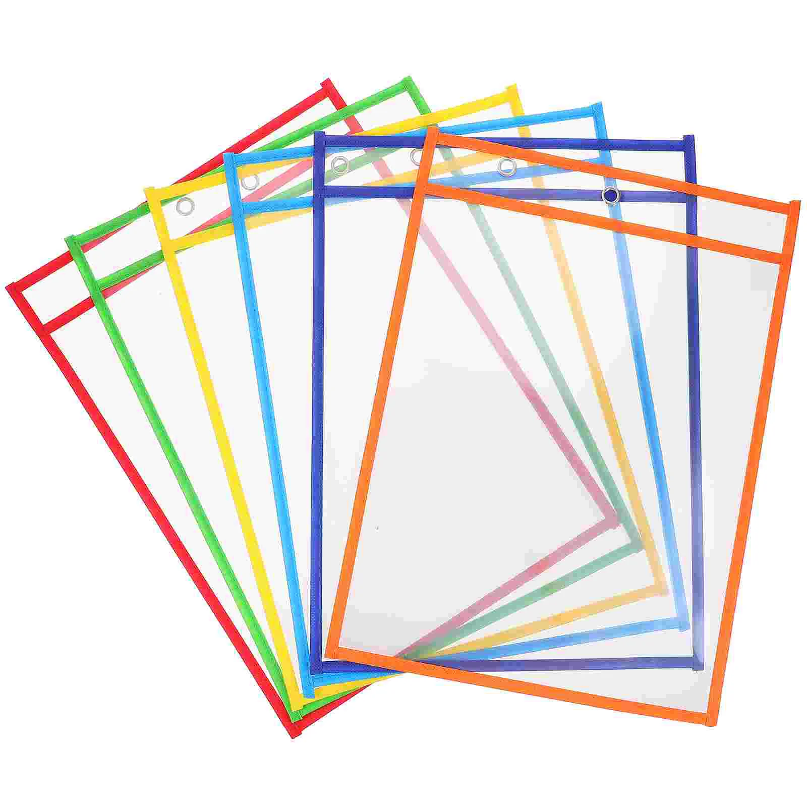 6pcs Clear File Sleeves Multi-function Document File Holder Protectors Paper Organizer plastic sleeves for paper