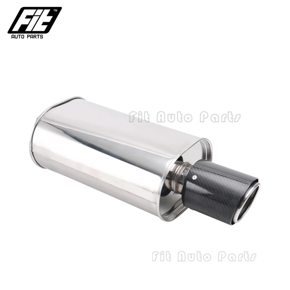 

Universal Auto Car Exhaust Muffler Stainless Steel Silencer 2.5" to 4" Performance Upgrade Exhaust Oval Mufflers