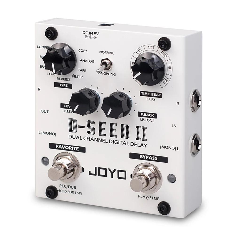 

JOYO D-SEED II Digital Delay Guitar Pedal Dual Channel Stereo Effect 2-Second Looper Preset Memory 8 Delay Modes