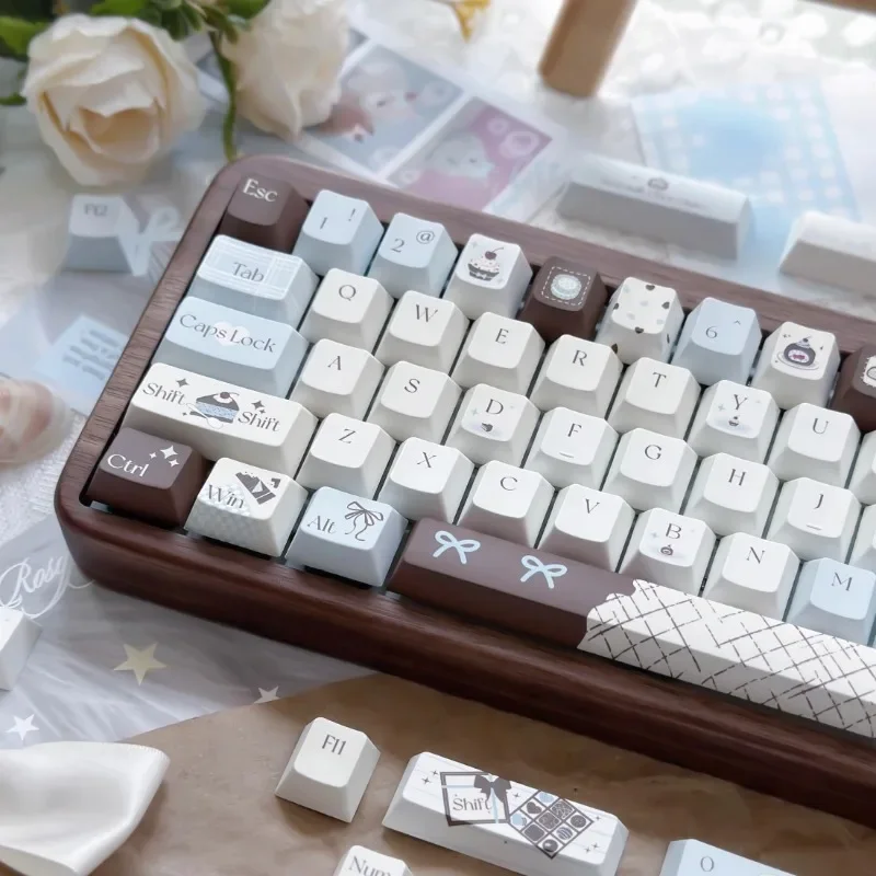 Original Sea Salt Chocolate Tema Key Caps Set, Cherry FOA Profile, Sublimação de Dye PBT, Keycaps personalizados para teclado mecânico
