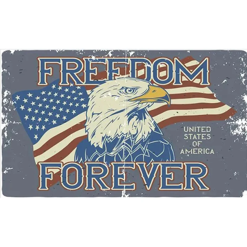 American banner of freedom forever Polyester with USA hawk eagle any hobby history USA FLAG BANNER