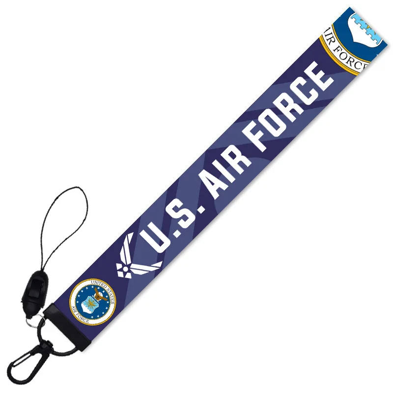 U.S. Air Force mobile phone lanyard ribbon key chain detachable pendant wrist strap