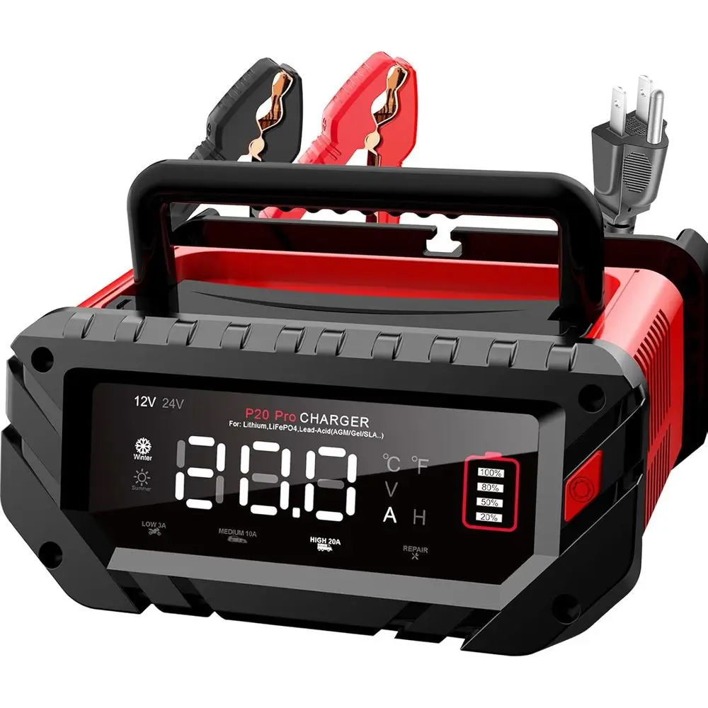 

Lithium Battery Charger,12V 24V AGM Deep Cycle Lifepo4 Fully Automatic Car Battery Charger,12 Volt 24 Volt 20 amp Trickle Charge