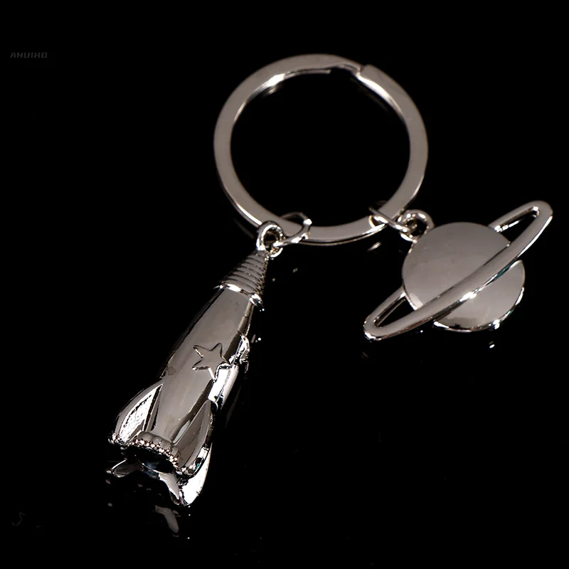 1pc Metal Rocket Keychain Men Dream Planet Spaceship Key Chain Space Travelling Car Keyring Best Gift Jewelry