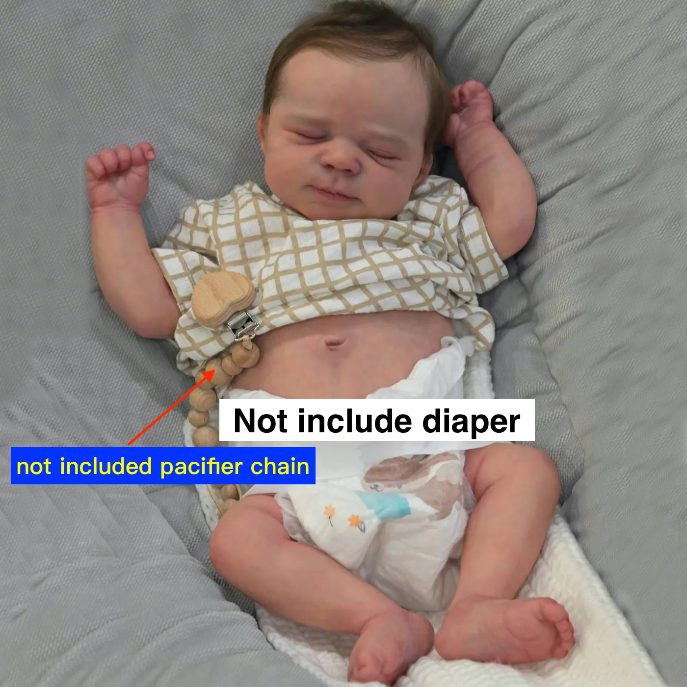 BZDOLL 19 Zoll 48 CM Ganzkörper-Weichvinyl-Reborn-Babypuppe mit 3D-Haut und sichtbaren Adern, Kunst-Badespielzeug, schlafendes Neugeborenes, Bebe, Kindergeburtstagsgeschenk