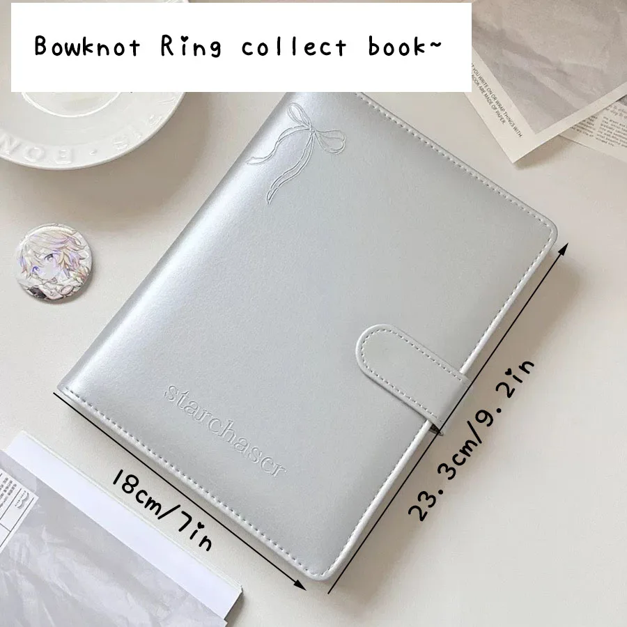 SKYSONIC PU-Leder Silber A5 Kpop Fotokarten Sammeln Sie Binder Idol Fotokartenbuch Idol Aufbewahrungsalbum Briefpapier – Detail 1