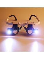 57QF Glasses Magnifier 8X15x23x Head-Wearing Magnifying Glass with LED Light Headband Magnifying Lens for Reading Glasses