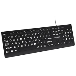 AUSDOM Y3S Wired USB Keyboard with Number Pad,Splash-Proof Adjustable Tilt, Ergonomic Office Keyboards for Windows Mac PC Laptop