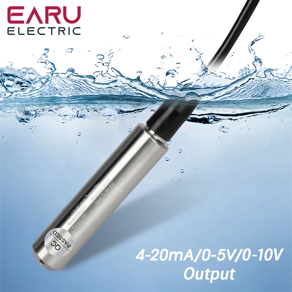 10-30V Level Sensor 4-20mA 0-5V 0-10V Output Liquid Level Transmitter Water Level Sensor Probe Detector Controller Float Switch