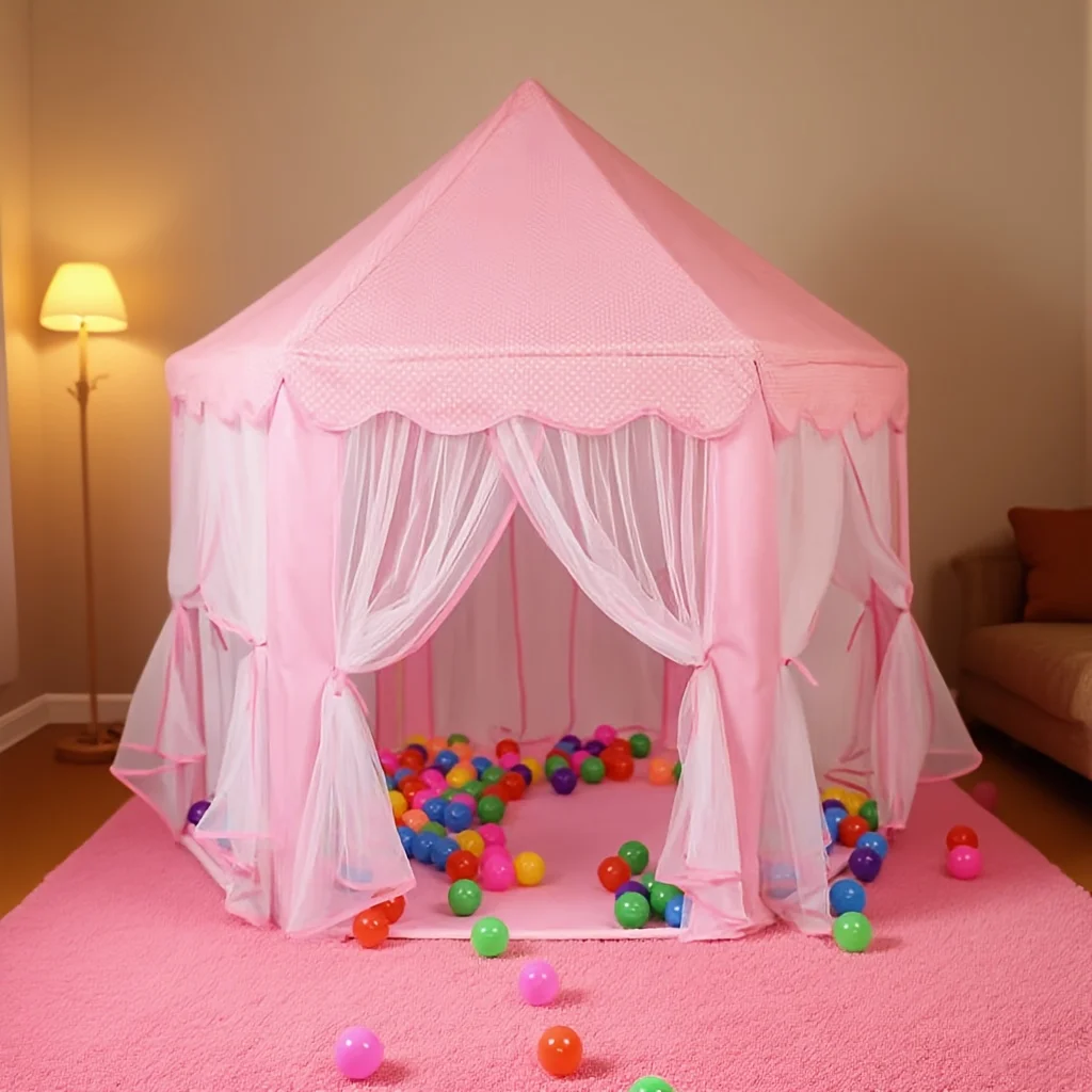 خيمة الأميرة السداسية، خيمة لعب الأطفال في الأماكن المغلقة والخارجية، للأولاد والبنات ألعاب لعب الأدوار وقت اللعبة الخيالية