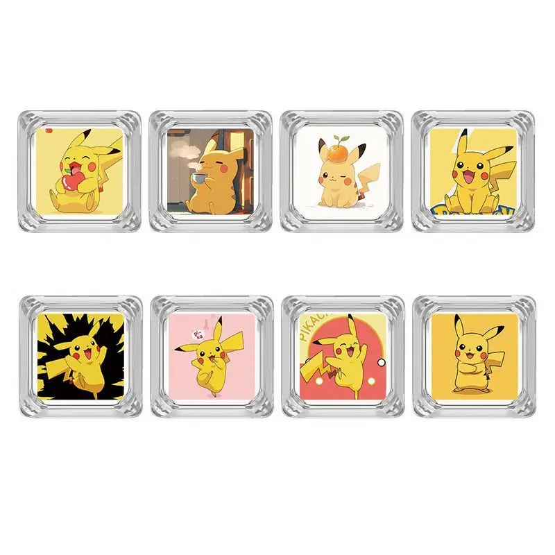 Pokémon cute single transparent light-through keycaps, cross-axis mechanical keyboard keycap set, square PC keycaps