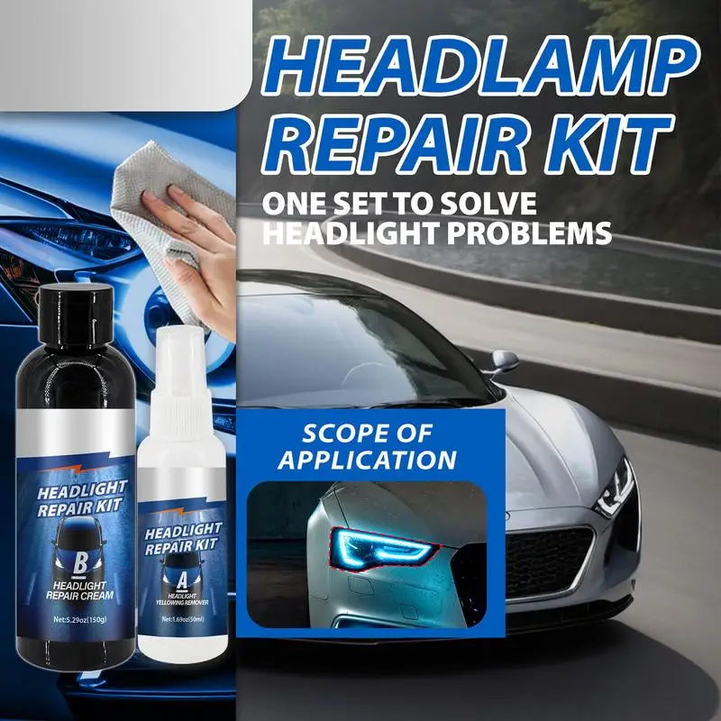 

Car Headlight Repair Fluid Car Headlight Restoration Kit Headlight Restore And Protect Liquid Headlight Cleaner And Restorer Kit