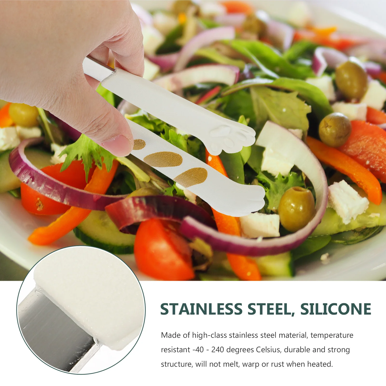 

Portable Multi-Function Cat Claw Salad Tongs Bbq Clip Convenient Grill Tong Outdoor Barbecue Supply Salad Tongs