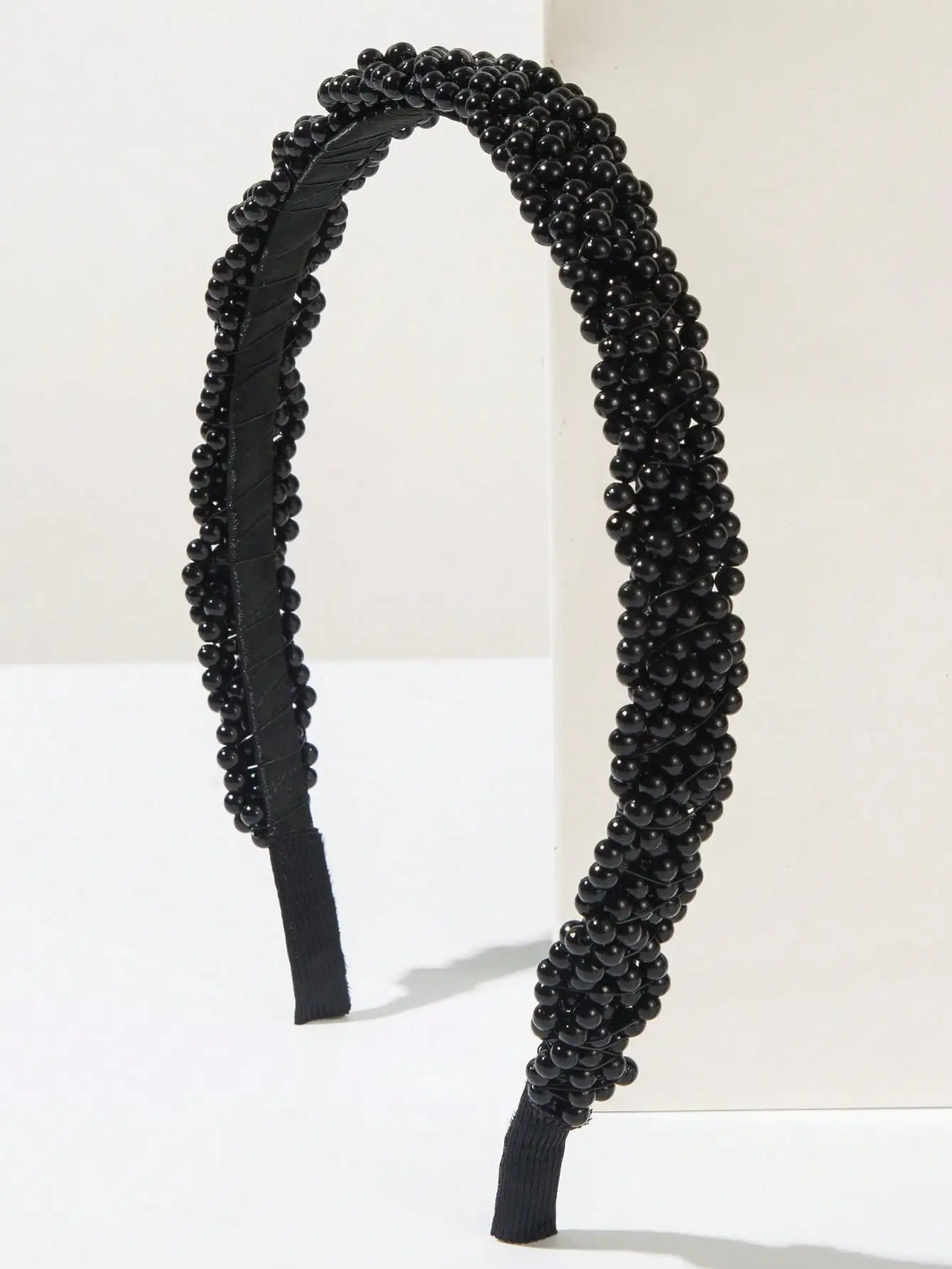 

1pc Summer New Headband, Solid Color Elegant Handmade Beaded Pearl Headwrap, Braided Hairband, Minimalist Fashion Accessory For Daily Wear