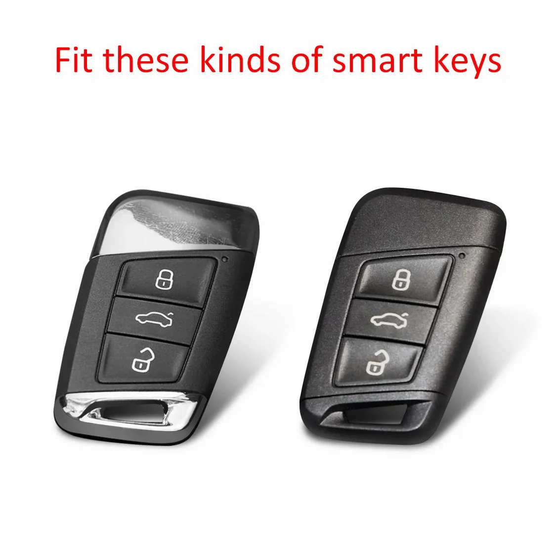 For Volkswagen VW Passat B8 Arteon Jetta Tiguan Taos Atlas Cross Sport Smart Car Key Fob Chain Cover Case Holder Carbon Fiber