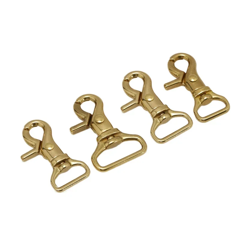 1piece Solid Brass Snap Hook Carabiner Rotatable Trigger Bolt Clip Lobster Clasps Buckle for Bag Strap Belt Pet Dog Rope Leashes