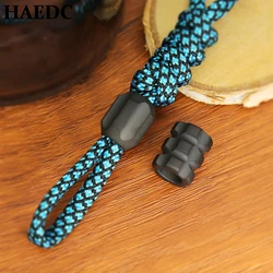 Black Paracord Titanium Bead Umbrella Rope Keychain Bracelet DIY Bead
