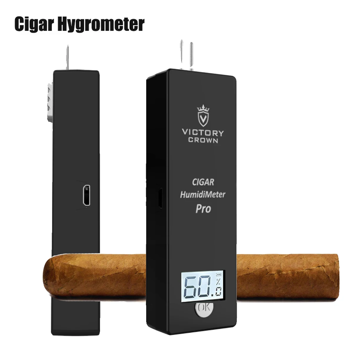 2024 New Cigar Hygrometer Digital Tool for Monitoring Cigar Humidity Levels Cigar Accessories