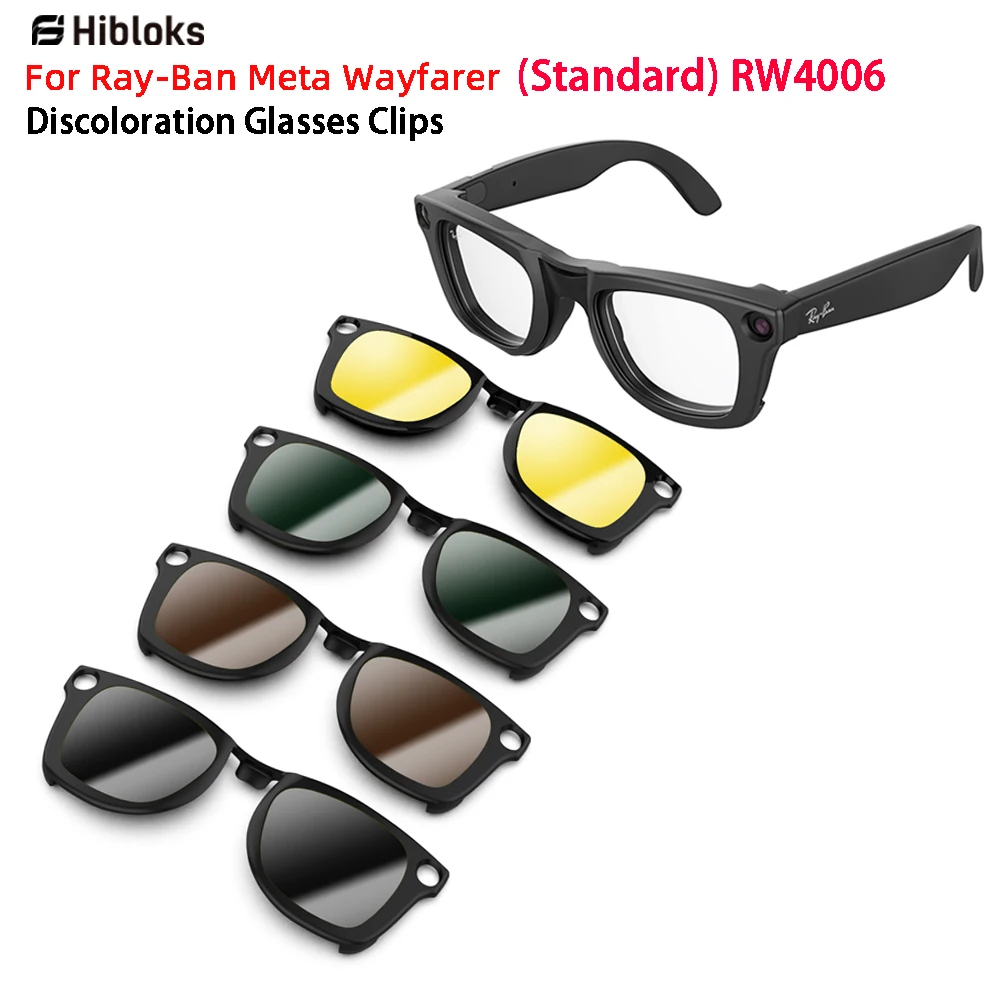 

Hibloks For Ray-Ban Meta Wayfarer Standard Glasses Clip Polarized Sunglasses lenses Anti-Glare UV Protection 4 Color RW4006