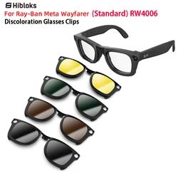 Hibloks für Ray-Ban Meta Wayfarer Standard-Brillenclip, polarisierte Sonnenbrillengläser, blendfreier UV-Schutz, 4-farbig, RW4006