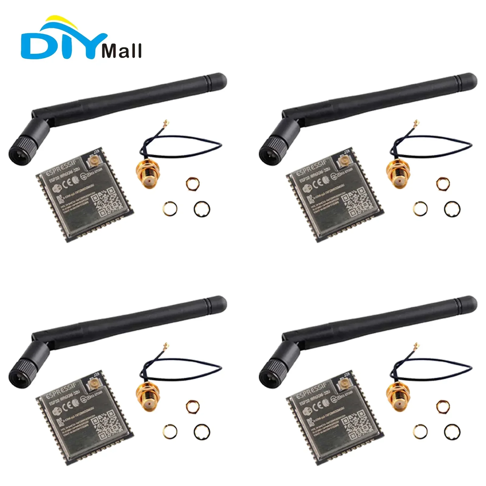Модуль ESP32 ESP32-WROOM-32U 4 МБ Модуль антенны-шакер + 2,4G WiFi-антенна с усилением + кабель 16 см U.FL zu Weiblichen SMA