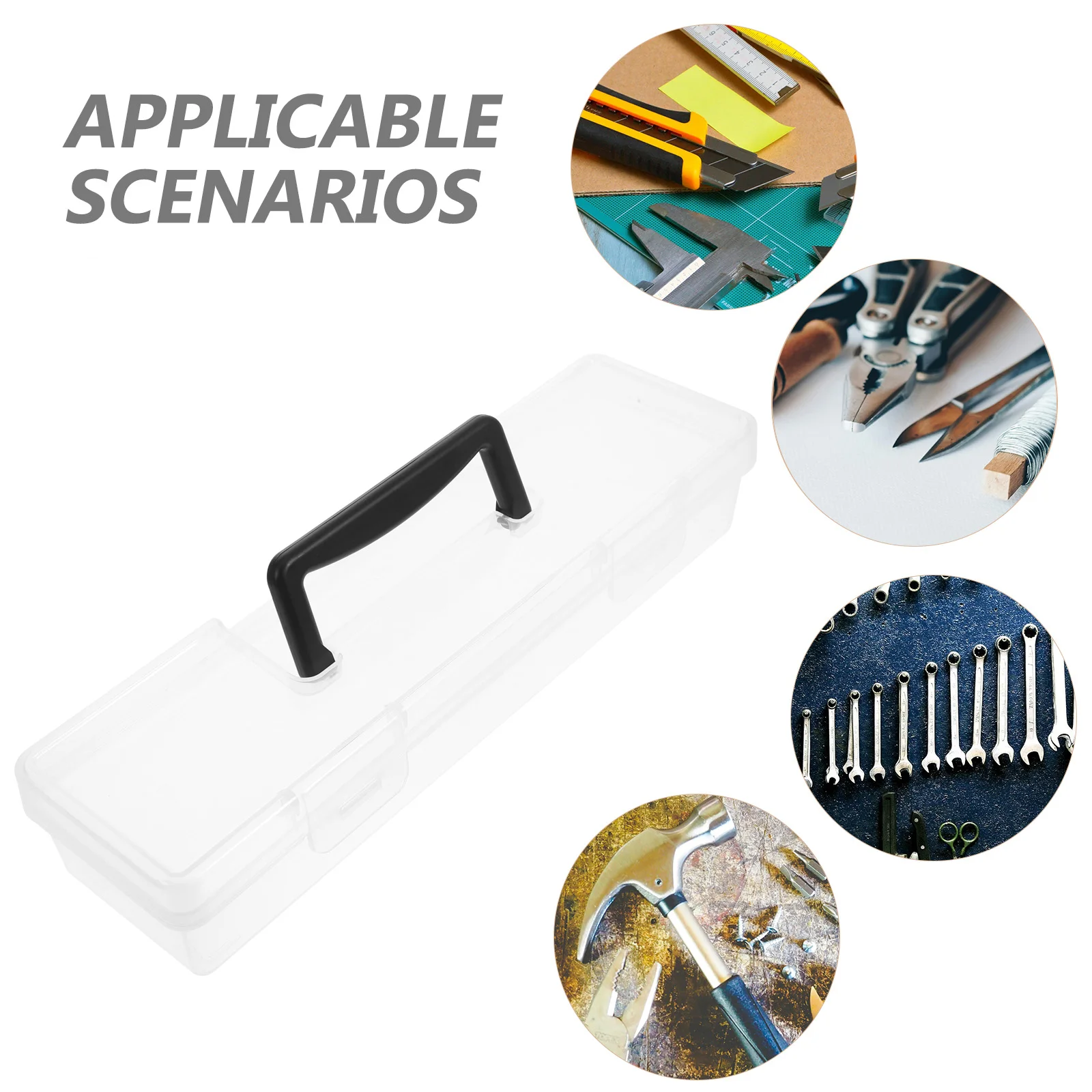 Transparent Toolbox Large Capacity Parts Organizer Household Repair Nuts Bolts Storage Portable Hardware Case Compact Design