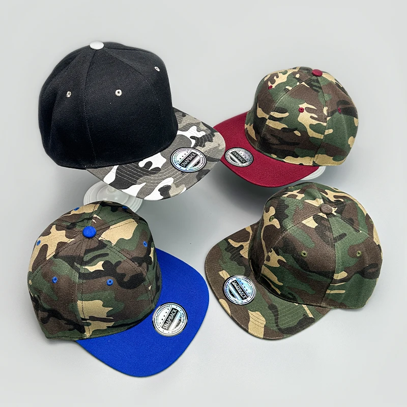 Hip Hop Color Block Camouflage Baseball Hats New Unisex Flat Eave Breathable ins Sunshade Street Versatile Personal Peaked Caps